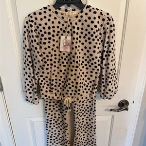 Jessica Simpson Ribbed Black and Tan Kids Set